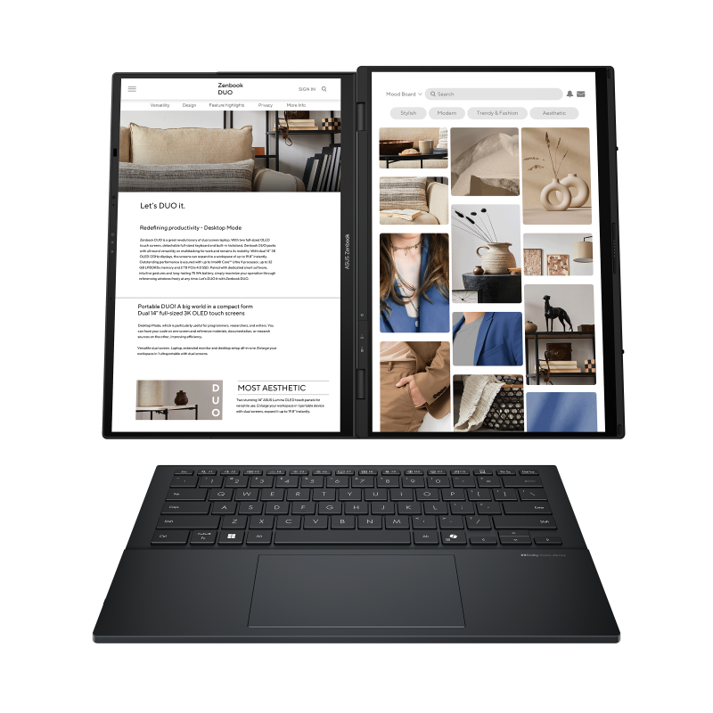 ASUS Zenbook DUO UX8406CA mit Dual-Screen OLED Display, Intel Core Ultra 9 und 32 GB RAM
