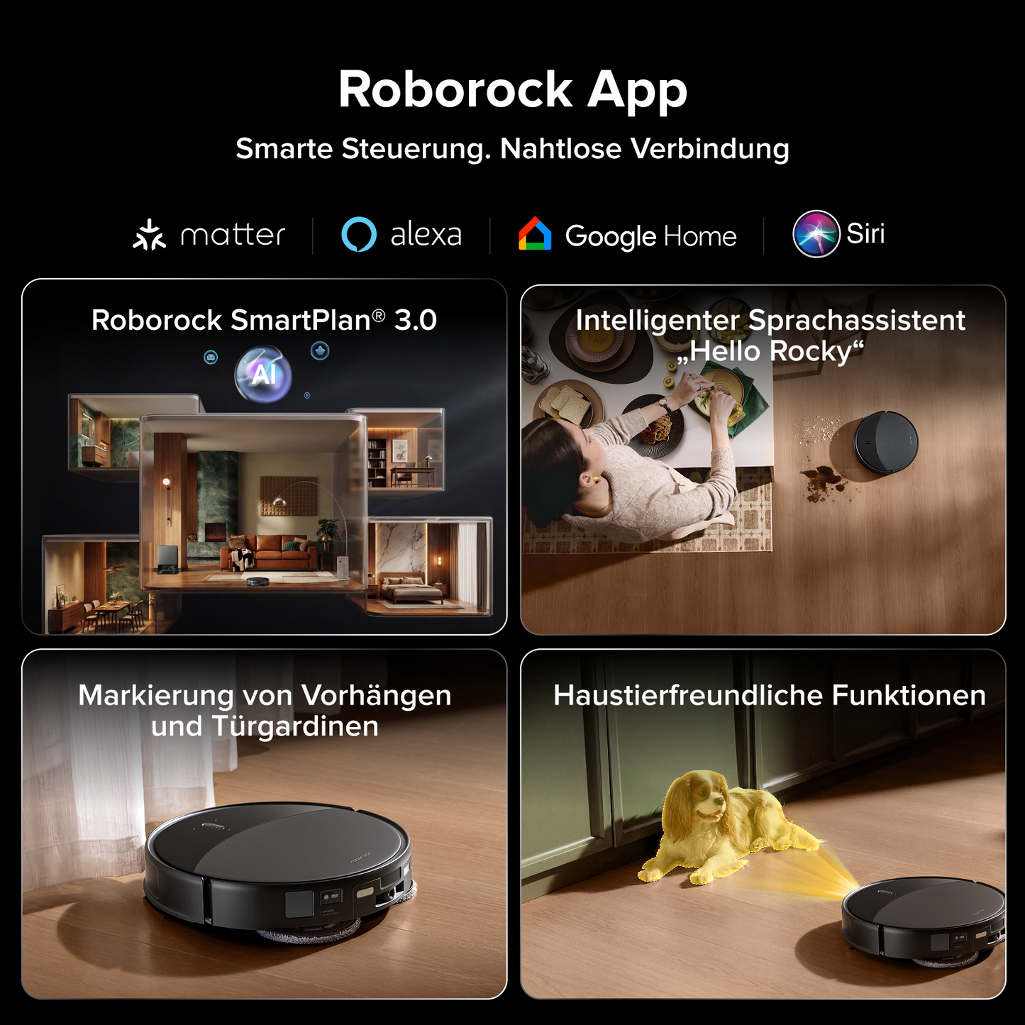Roborock Saros 20 – AdaptiLift Chassis 3.0 für die reibungslose Überwindung von Schwellen, mit einer Saugkraft von 36.000 Pa