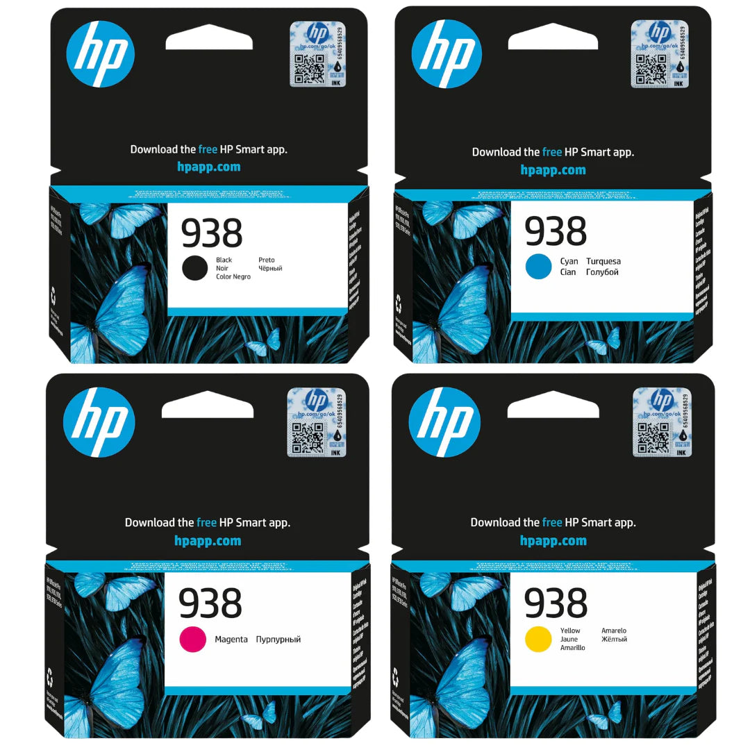 HP 938 Original Druckerpatronen-Set mit Schwarz, Cyan, Magenta und Gelb für HP OfficeJet Pro Drucker