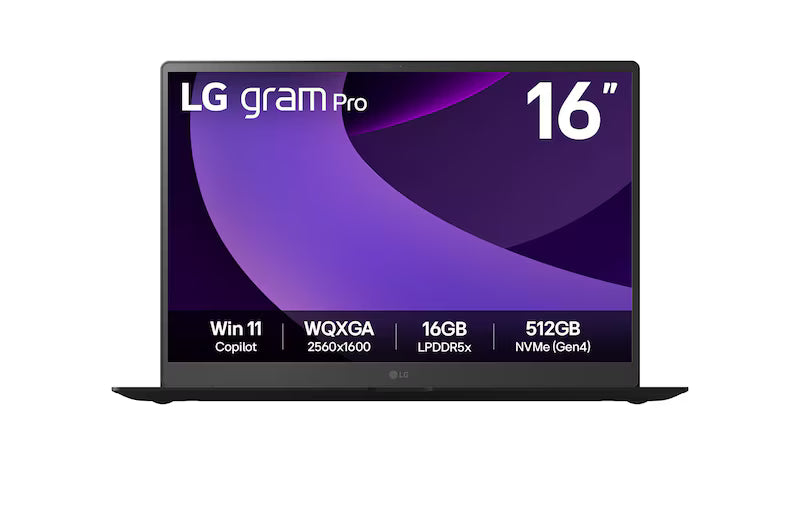 LG gram Pro 16 Notebook mit Intel Core Ultra 7, NVIDIA RTX 5050 und 16 Zoll WQXGA Display