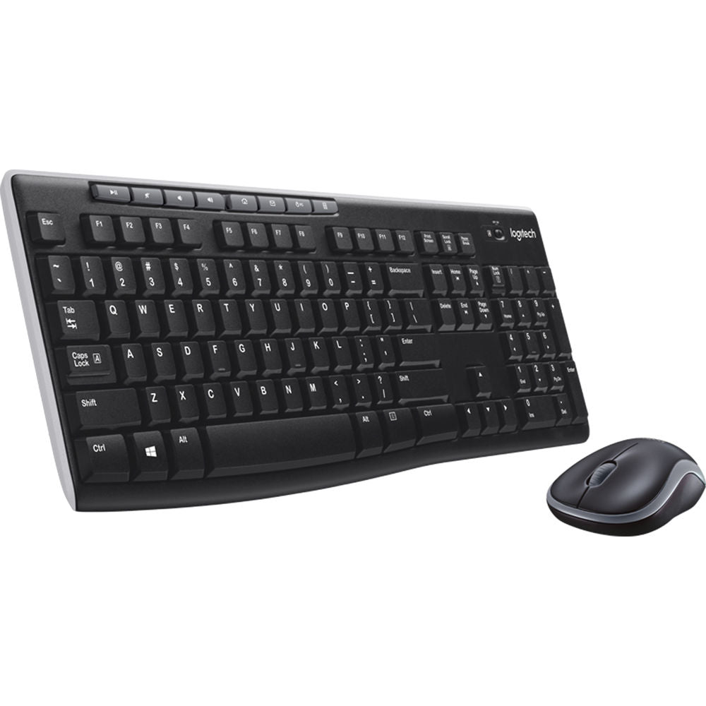 Logitech MK270 Wireless Combo mit kabelloser Tastatur und optischer Maus für Büro und Homeoffice