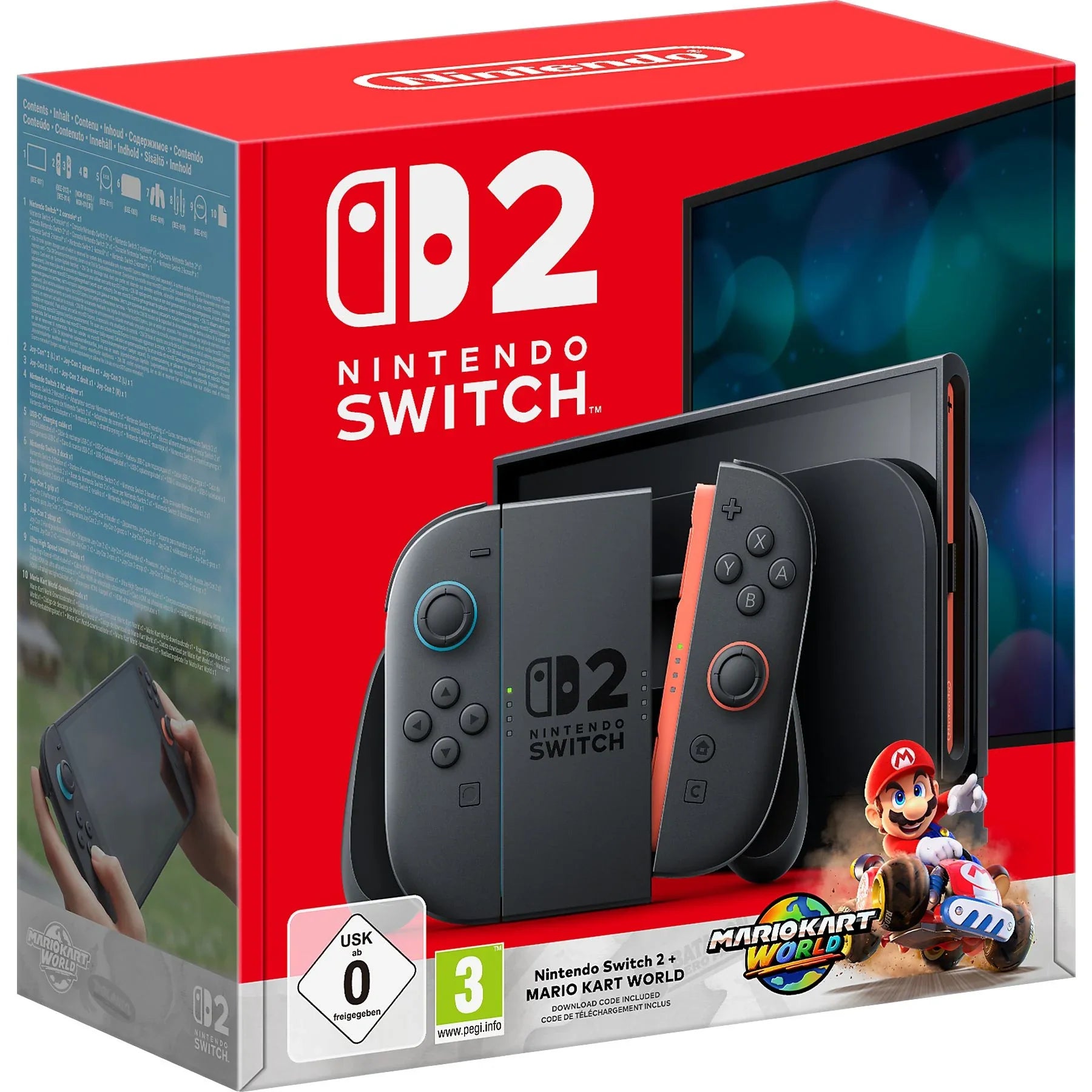 Nintendo Switch 2 Konsole mit Mario Kart World Bundle und Joy-Con 2 Controllern