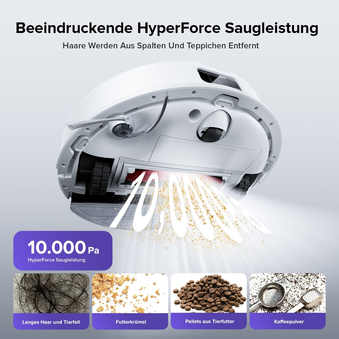 Roborock Q10 S5 Set Saug- und Wischroboter mit zusätzlichem Wischtuch für die automatische Bodenreinigung