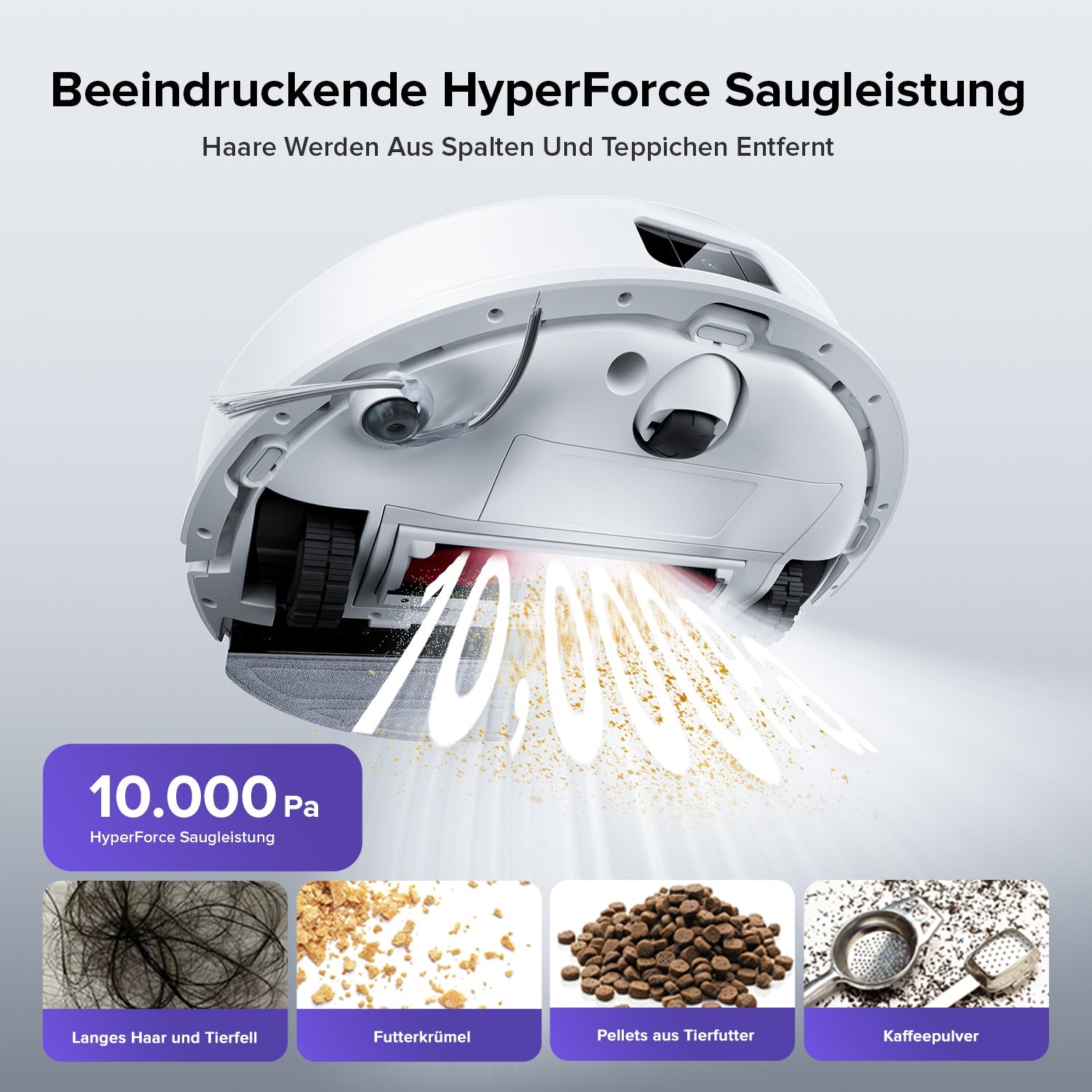Roborock Q10 S5 Set Saug- und Wischroboter mit zusätzlichem Wischtuch für die automatische Bodenreinigung