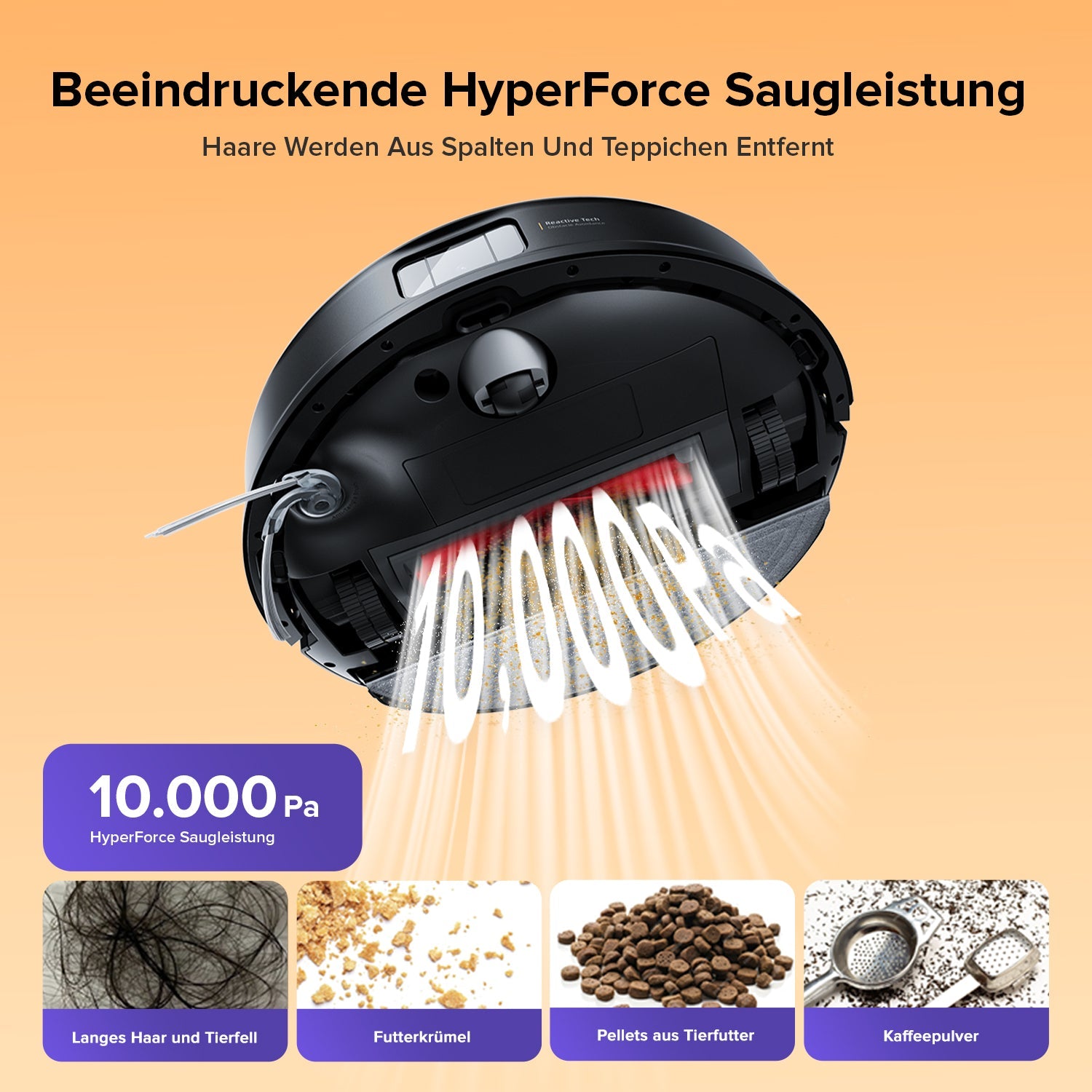 Roborock Q10 S5 Set Saug- und Wischroboter mit zusätzlichem Wischtuch für die automatische Bodenreinigung