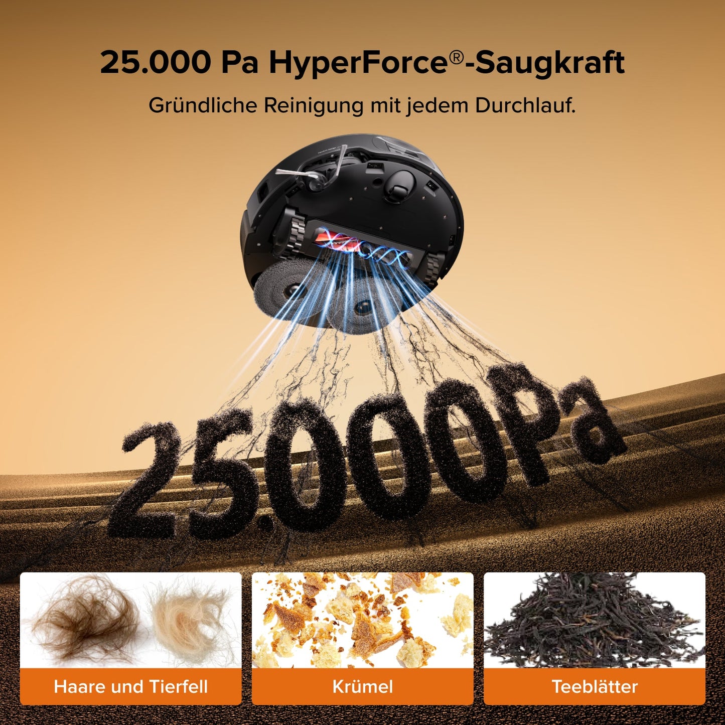Roborock Qrevo Edge 2 Saug- und Wischroboter mit 25000 Pa HyperForce Saugkraft