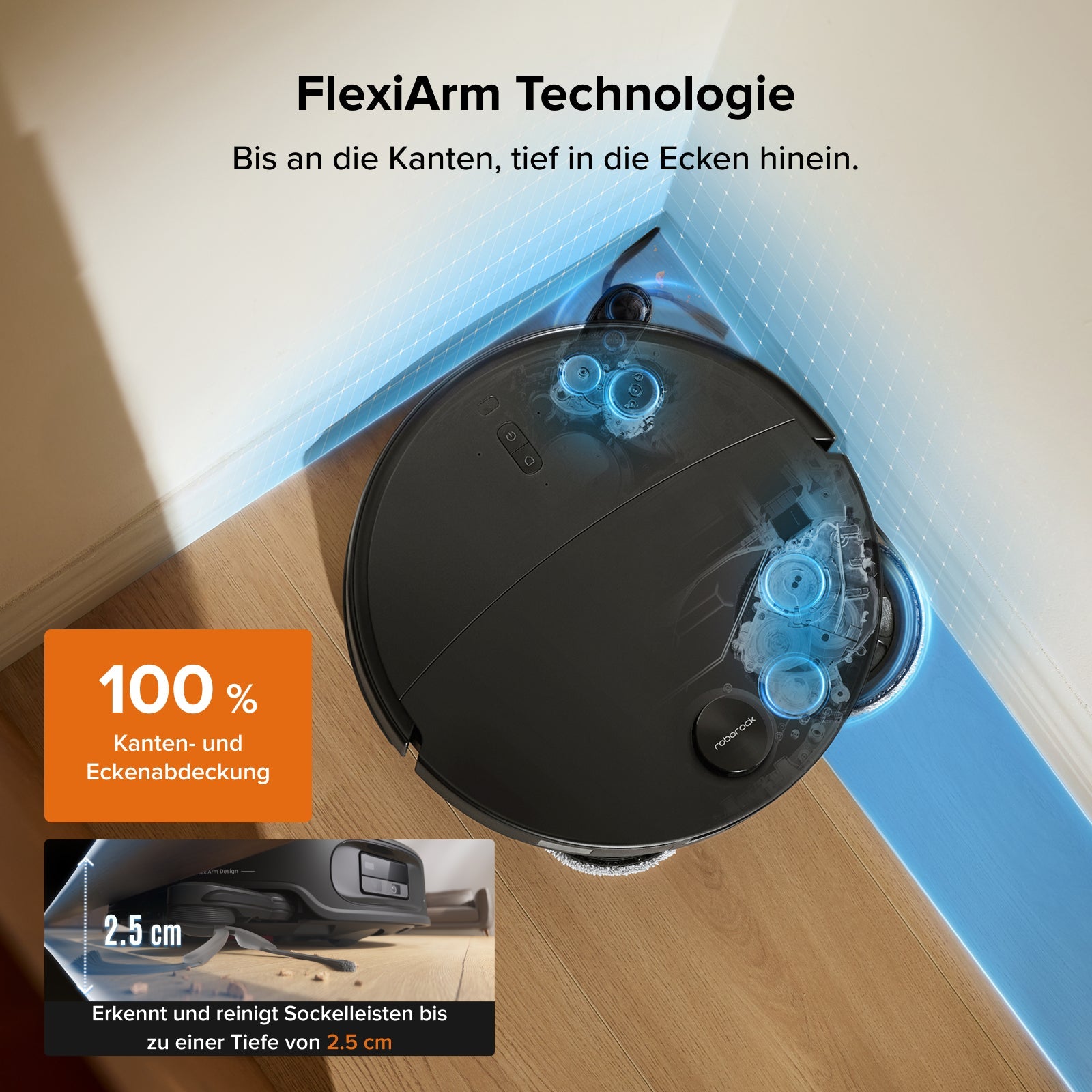 Roborock Qrevo Edge 2 Saug- und Wischroboter mit 25000 Pa HyperForce Saugkraft