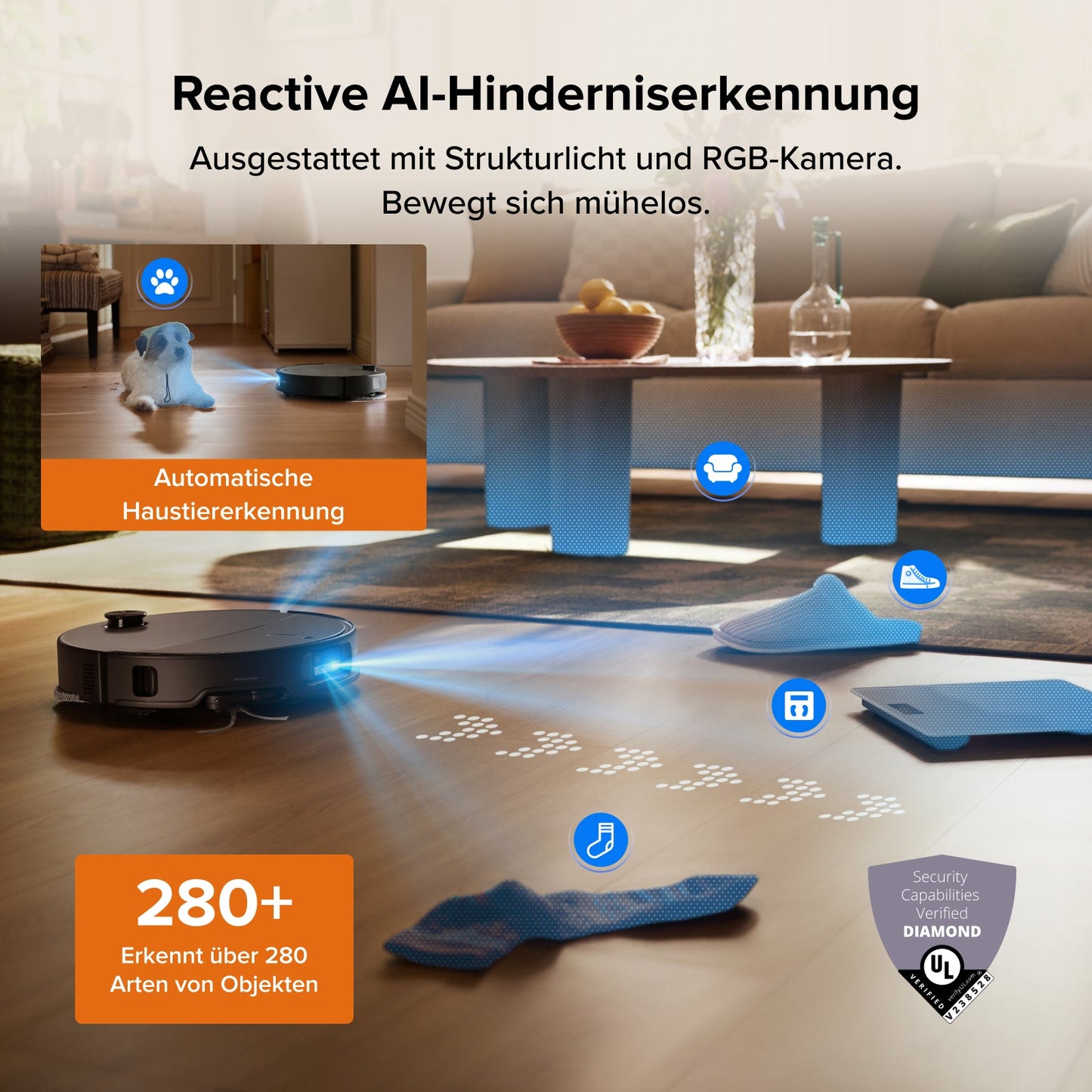 Roborock Qrevo Edge 2 Saug- und Wischroboter mit 25000 Pa HyperForce Saugkraft