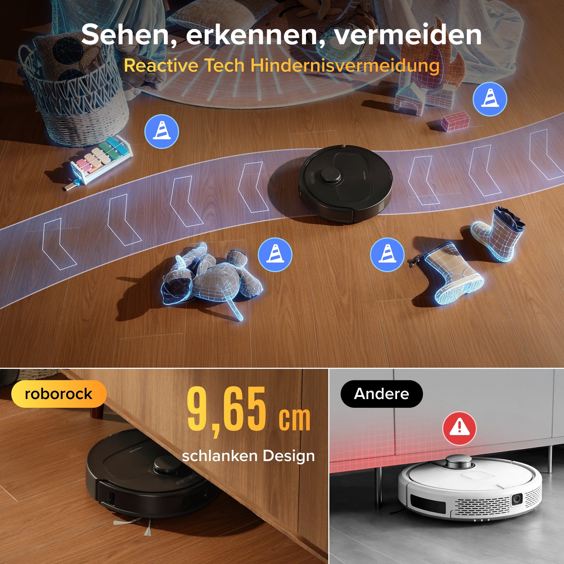 Roborock Qrevo S Pro Saug- und Wischroboter mit 18500 Pa Saugkraft und Multifunktions-Dockingstation
