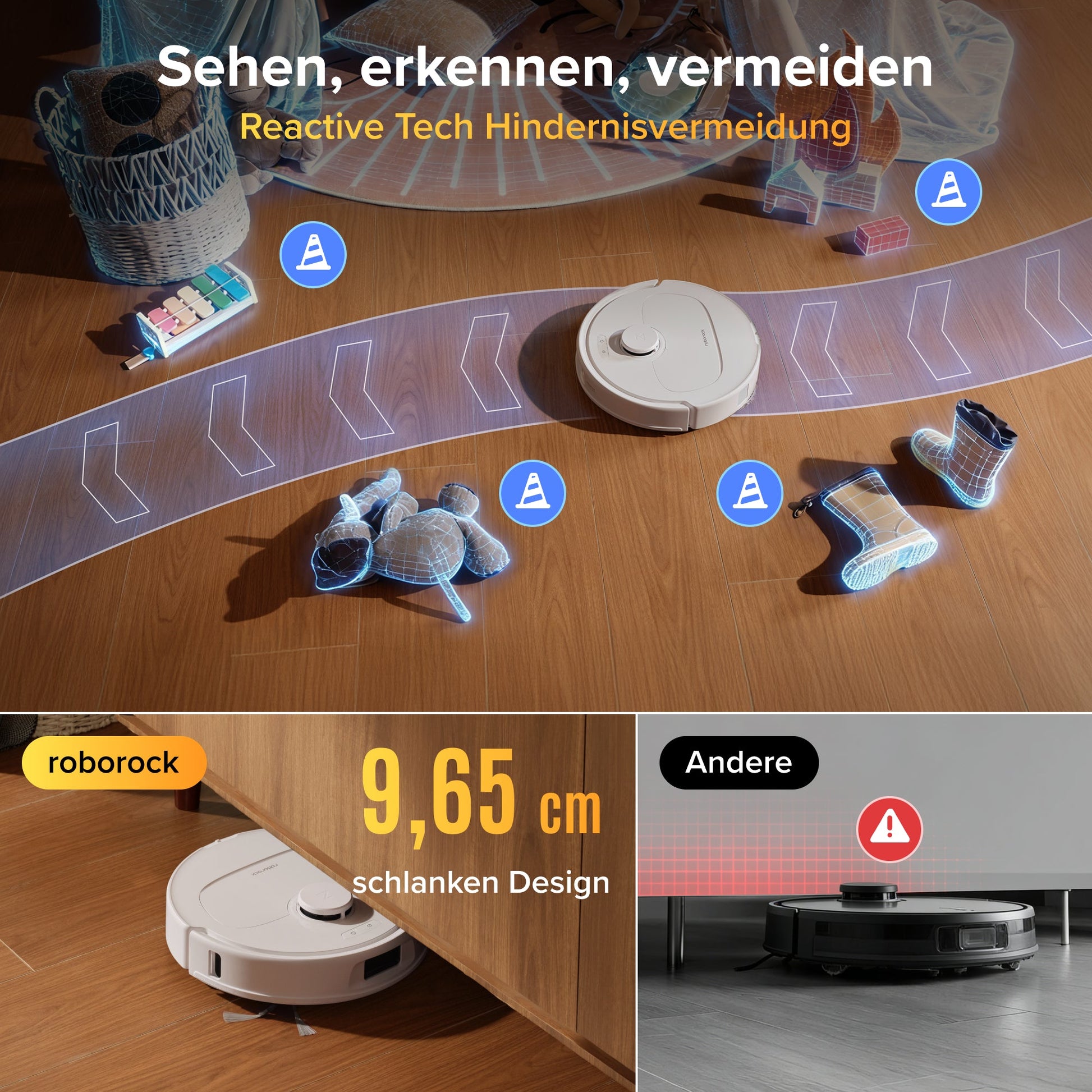 Roborock Qrevo S Pro Saug- und Wischroboter mit 18500 Pa Saugkraft und Multifunktions-Dockingstation