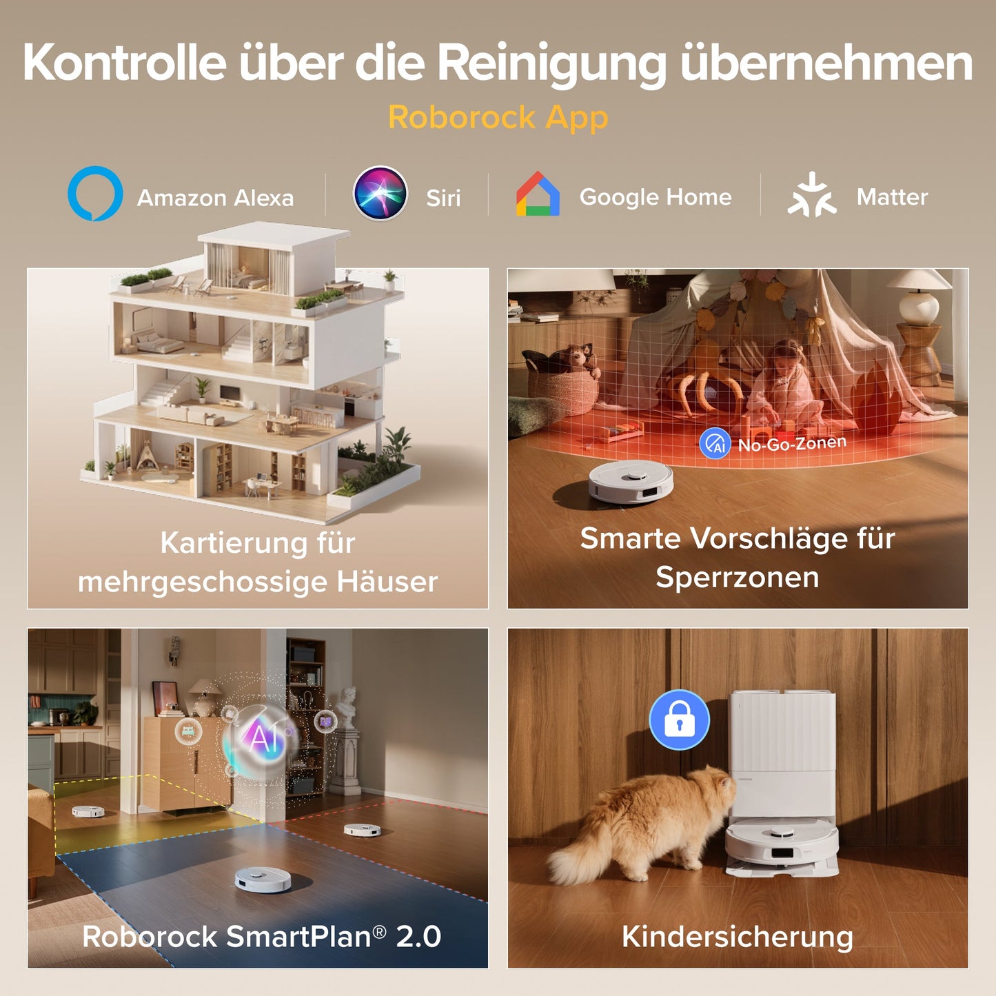 Roborock Qrevo S Pro Saug- und Wischroboter mit 18500 Pa Saugkraft und Multifunktions-Dockingstation