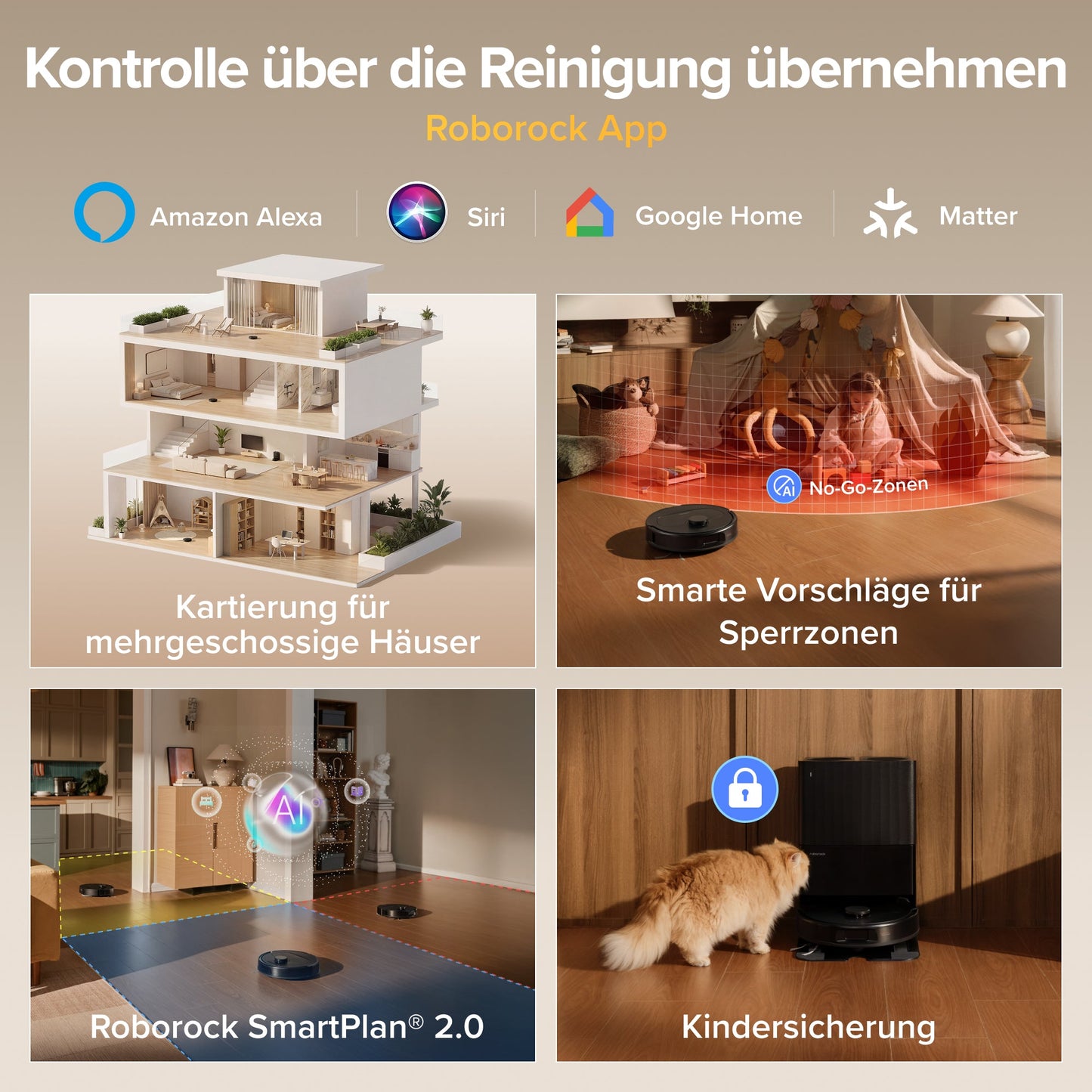 Roborock Qrevo S Pro Saug- und Wischroboter mit 18500 Pa Saugkraft und Multifunktions-Dockingstation