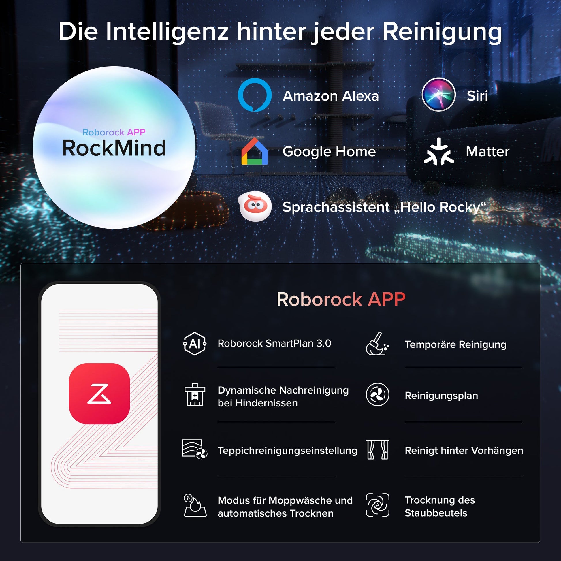 Roborock Saros 20 Sonic Saugroboter mit RockDock und intelligenter Wischfunktion