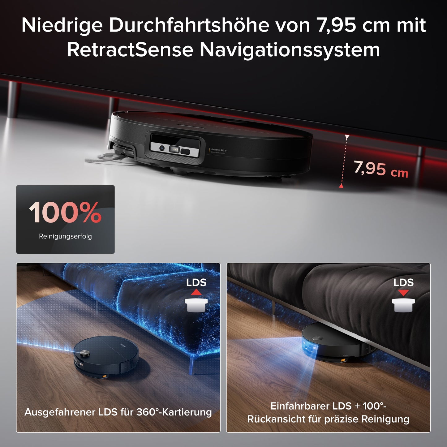 Roborock Saros 20 Sonic Saugroboter mit RockDock und intelligenter Wischfunktion