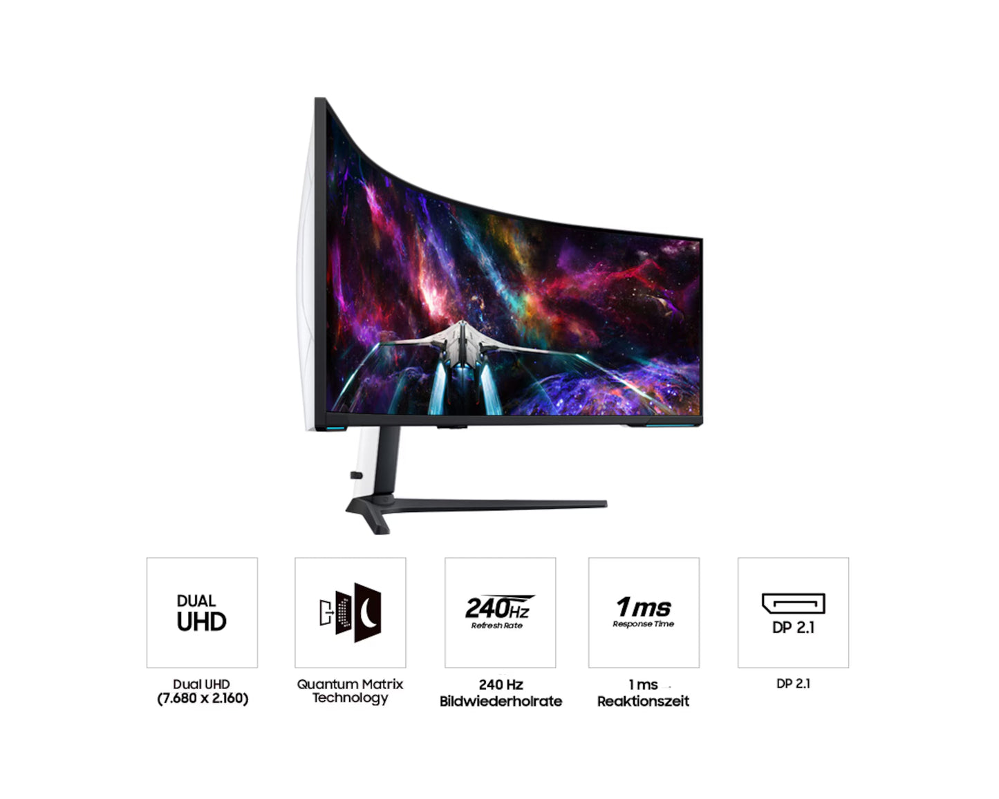 Samsung Odyssey Neo G9 G95NC 57 Zoll Curved Gaming Monitor mit Dual UHD Auflösung und 240 Hz