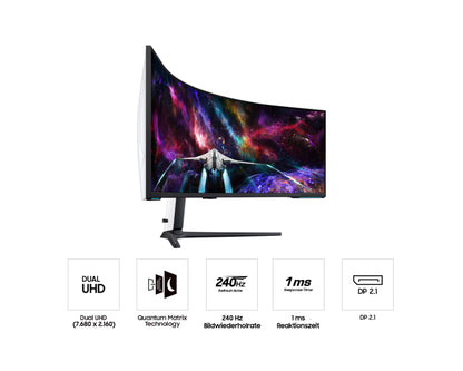 Samsung Odyssey Neo G9 G95NC 57 Zoll Curved Gaming Monitor mit Dual UHD Auflösung und 240 Hz