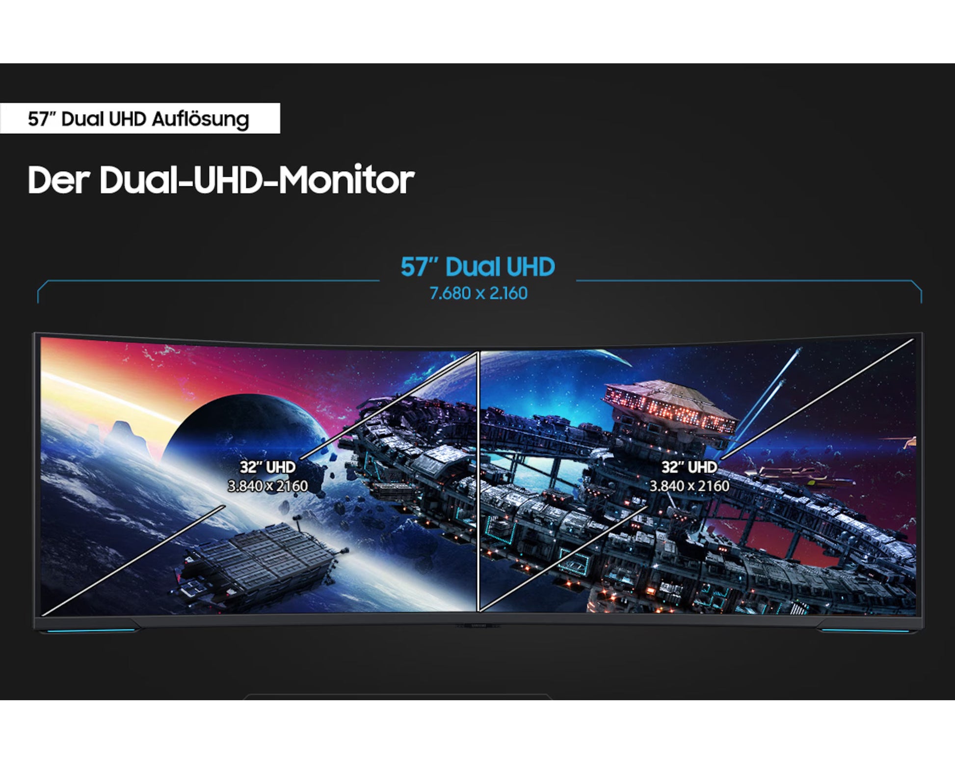 Samsung Odyssey Neo G9 G95NC 57 Zoll Curved Gaming Monitor mit Dual UHD Auflösung und 240 Hz